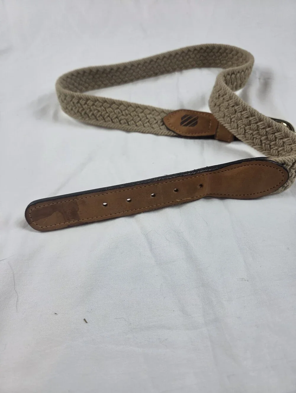 West Marine Tan Braided Rope Belt Size 32 Leather Ends